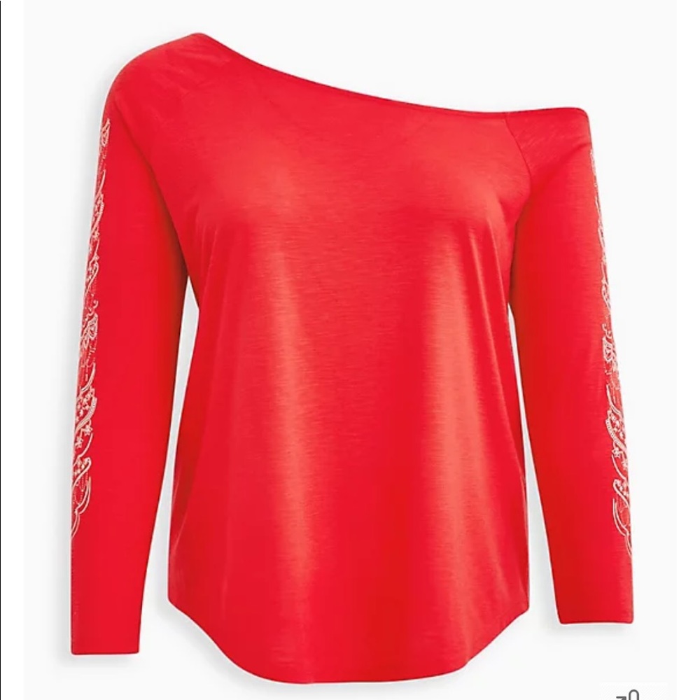 Torrid Off-Shoulder Henna Sleeve Top ❤️ Size 0
